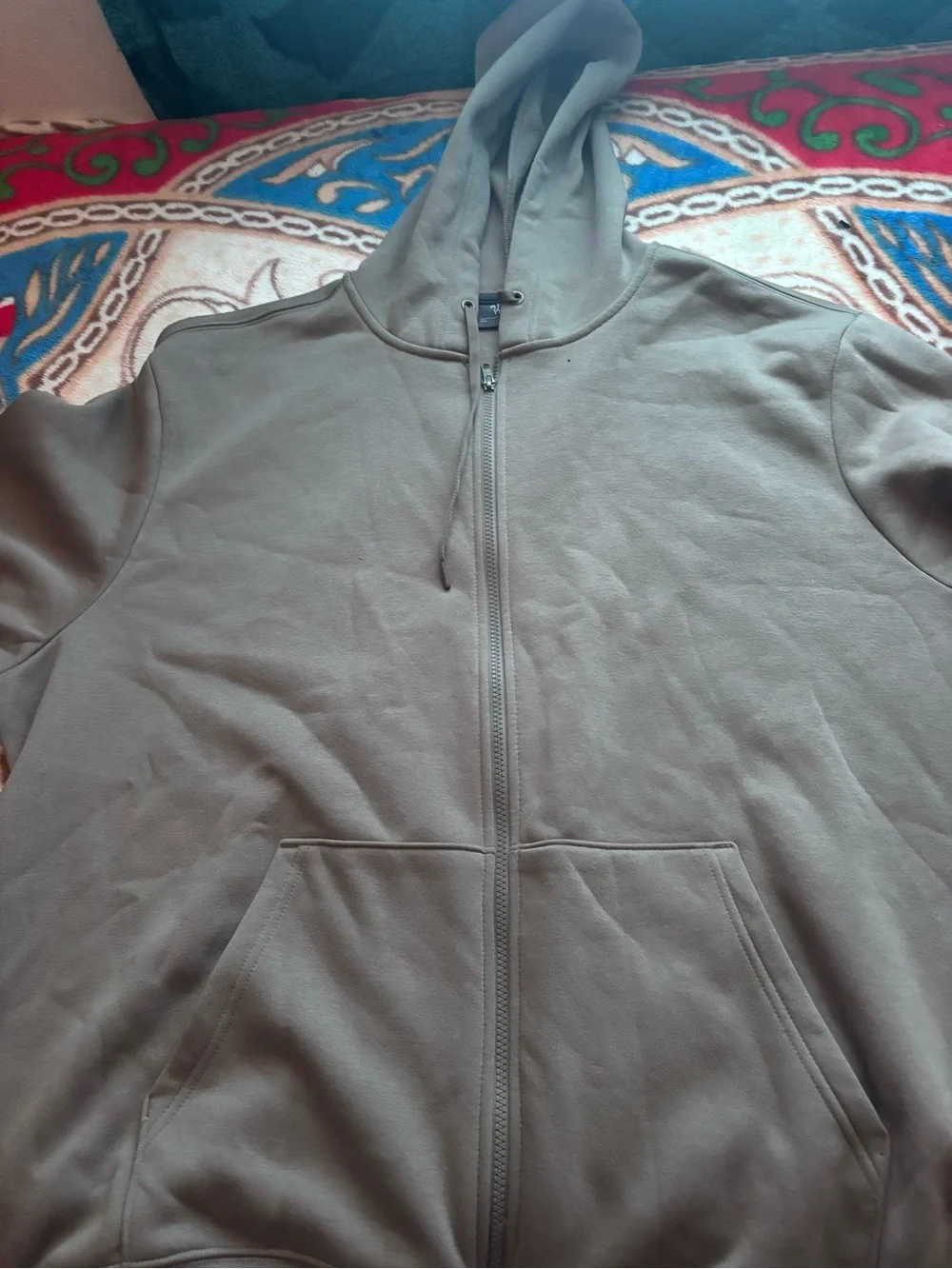 Olive Full-Zip Hoodie with Hood